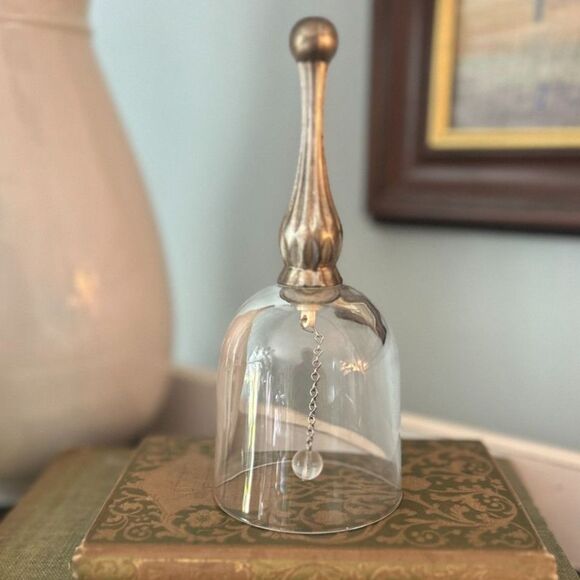 Vintage Royal Crystal Rock Bell – Lead Crystal with Silver Plate Handle - Picture 1 of 4
